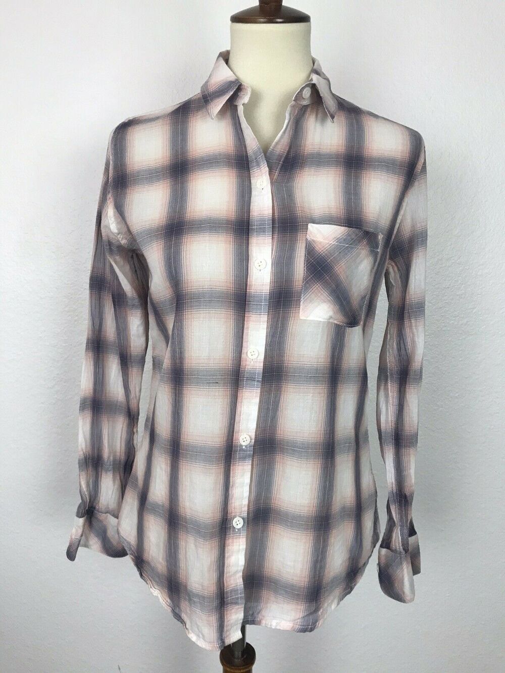 Rails Multicolor Plaid Cotton Button Down Top